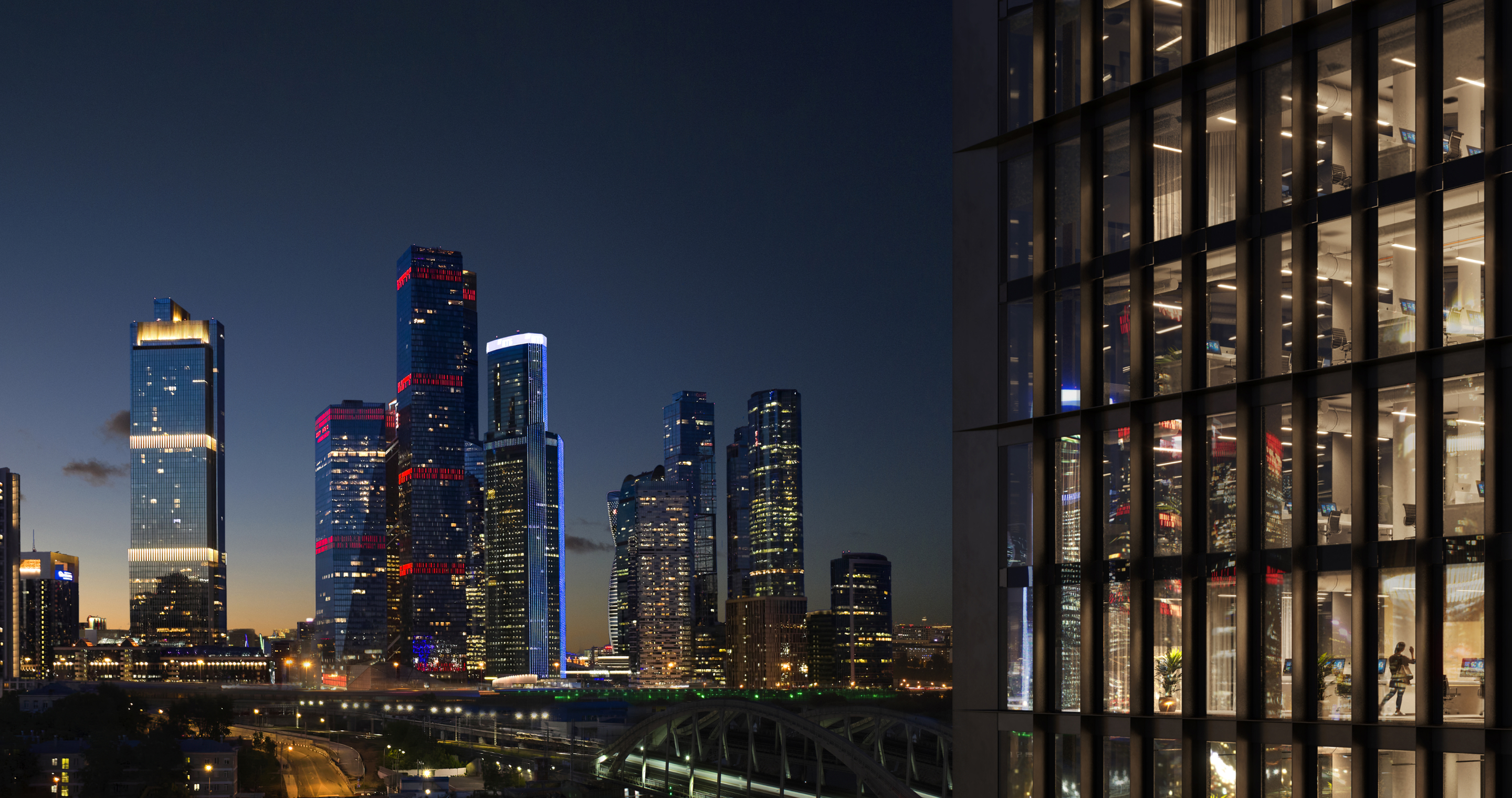 изображение ночного города